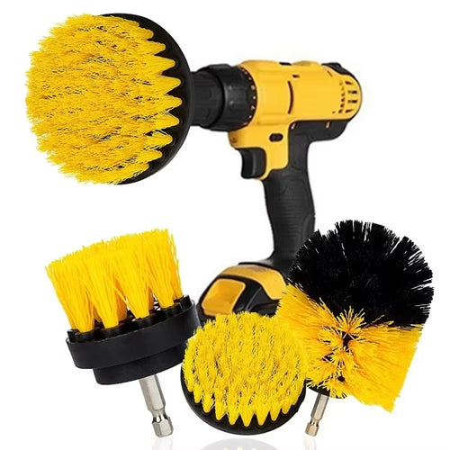 2/3.5/4/5'' Electric Scrubber Brush Drill Brush Kit Plastic round Cleaning Brush Tool for Carpet Glass Car Tires Nylon Brushes