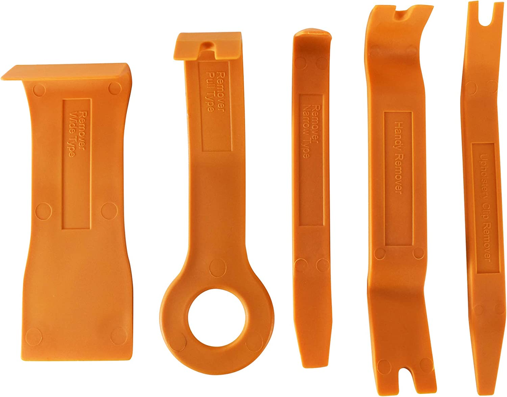 5-Piece Automotive Trim Tool Set for Easy Fastener Removal - Durable Plastic Design
